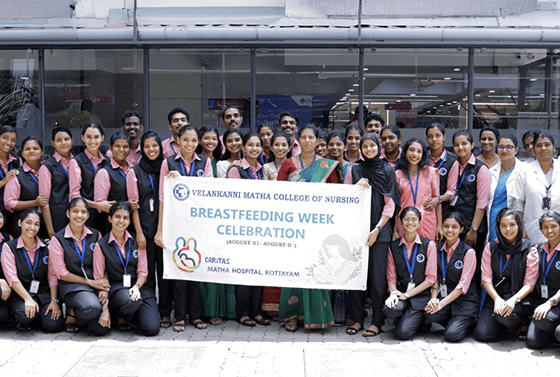 Caritas Matha Hospital in association with Velankanni Matha College of Nursing marked Breastfeeding Week 2025